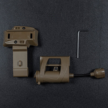 Ліхтарик тактичний на шолом WoSport MPLS CHARGE LT-09 IPX5 Хакі