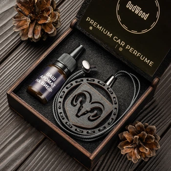 Ароматизатор в машину OudWood из дерева с логотипом Dodge (Додж) по мотивам Chanel - Chance Eau Tendre