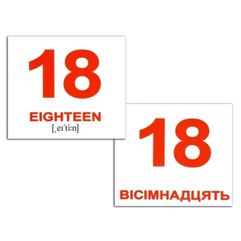Набір міні-карток Домана укр.-англ. Числа/Numbers 40 шт Вундеркінд з Пелюшок (2100064065712)
