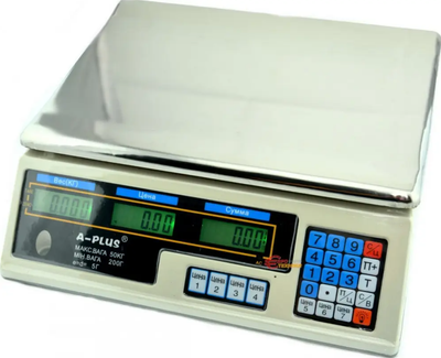 Весы торговые A-Plus электронные с дисплеем и аккумулятором до 50кг (SC-1660)