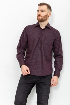 Рубашка мужская черная в бордовую полоску ZOOR 46 (140132)