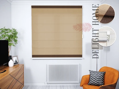 Римская штора система Prestige I&H Рогожка Димаут бежевая с верхним и нижним кантами 40*170 см