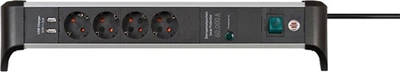 Фільтр мережі Brennenstuhl 4 розетки usb зарядка 1.8 м (1391020410)