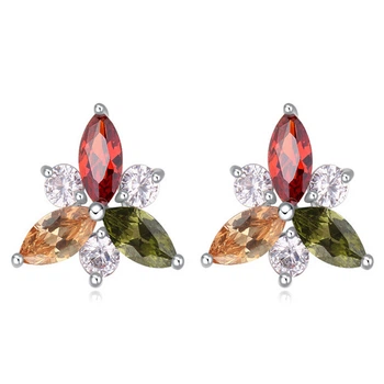 Сережки з кристалами Сваровські 21242 1,5см*15мм Різнокольорові