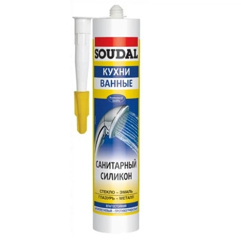 Силиконовый герметик SOUDAL герметик санитарный Белый 280 мл