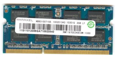 Пам'ять Ramaxel 2GB SO-DIMM DDR3 1066 MHz (RMT1970ED48E8W-1066)