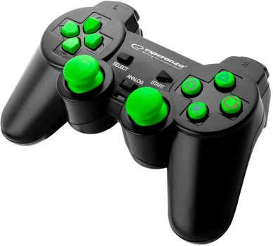 Pad do gier przewodowy ESPERANZA Corsair PC/PS2/PS3 USB 2.0 czarny/zielony (EGG106G)