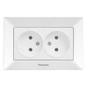 Розетка двойная без заземления Panasonic Arkedia Slim белая