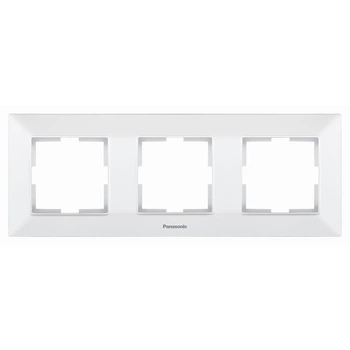 Рамка для розетки тройная горизонтальная Arkedia Slim Panasonic белая
