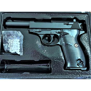 Детский пистолет на пульках "Вальтер P38" Galaxy G21 Страйкбольный пистолет Металл, черный