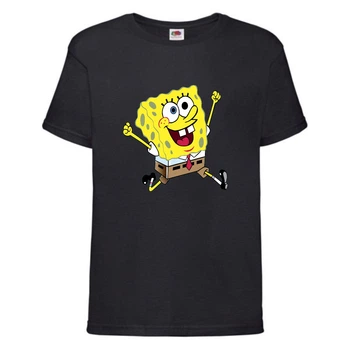 Футболка дитяча Спанч Боб 12 (Sponge Bob) чорна 164 см