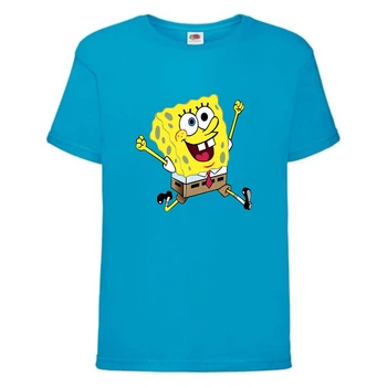 Футболка детская Спанч Боб 12 (Sponge Bob) голубая 116 см