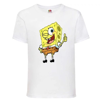 Футболка детская Спанч Боб 2 (Sponge Bob) белая 164 см