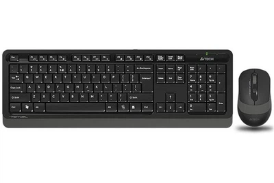 Беспроводной комплект клавиатура и мышь A4Tech, мембранная, 2000 dpi, черный/серый