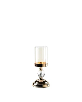 Подсвечник REMY-DECOR 25 см. на низкой ножке со стеклянной колбой на новый год 1шт