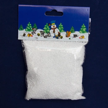 Штучний сніг, 1 упаковка, 80 г, білий, середні сніжинки, PPS (200862)