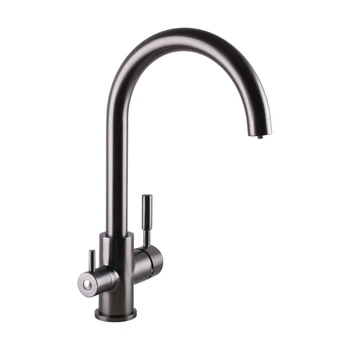 Смеситель кухонный под фильтр Globus Lux LAZER GLLR-0333-11-GRAPHITE черная сталь графит