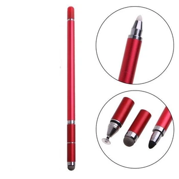Cтилус Ankndo ёмкостный двухсторонний 4 в 1 для рисования и письма красный Red со сменными наконечниками в комплекте