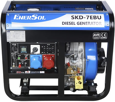 Генератор дизельний EnerSol SKD-7EBU 6/6.5 кВт 1 та 3 фази електричний пуск AVR