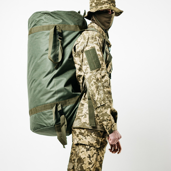 Баул армійський хакі, сумка баул армійський 100 л тактичний баул, тактичний баул-рюкзак