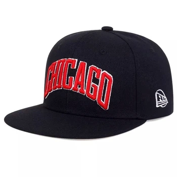 Кепка Снепбек логотип Chicago (Чикаго) с прямым козырьком Черный, Унисекс WUKE One size