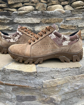 Берцы ботинки тактическая обувь кроссовки облегченные натуральная гидрофобная кожа усиленная пятка и носок Койот 47