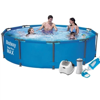 Каркасный бассейн Bestway 56984 - 6, 305 х 100 см (4 г/ч, 3785 л/ч, тент, подстилка, набор по уходу)