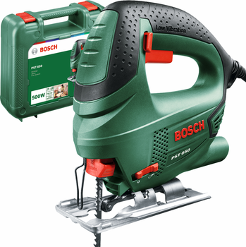 Лобзик електричний Bosch PST 650, 500 Вт, 65 мм глибина різу + полотно T144 D + кейс (06033A0720)
