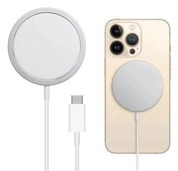 Беспроводная зарядка для Apple iPhone 14/13/12/11/X/8 MagSafe Charger White