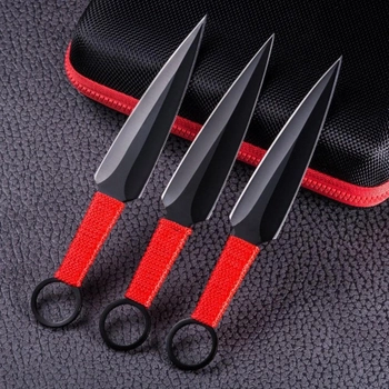 Ножи (сталь) метательные комплект 3 в 1 Кунаи Наруто Красный Дракон