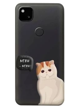 Прозрачный силиконовый чехол iSwag для Google Pixel 4A 5G с рисунком Котенок (KS7292)
