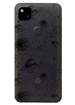 Прозрачный силиконовый чехол iSwag для Google Pixel 4A 5G с рисунком Космос (KS7263)