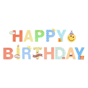 Флажки бумажные HAPPY BIRTHDAY Разноцвет