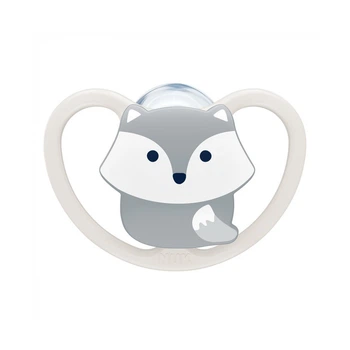 Пустышка Nuk Space Лиса 0-6 мес серая (3952333)