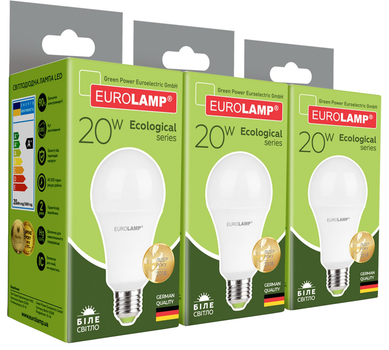 Светодиодная лампа EUROLAMP А75 20W E27 4000K 3шт