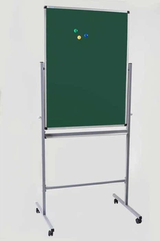 Флипчарт для мела DUO 75х100 см на подставке двухсторонний на колесах Ukrboards UB-F75x100G Duo