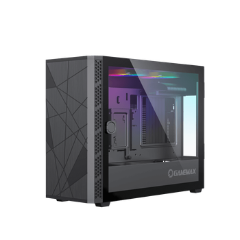 Корпус компьютерный mini-ITX GameMax Ultra Star без блока питания/Mini tower/боковое окно Черный