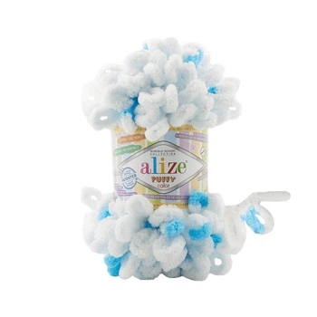 Турецька пряжа для в'язання Alize Puffy Color (пуффи колор) пряжа в'яжеться руками 6472