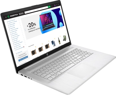 Ноутбук HP Laptop 17-cp0036ua (4A7P4EA) Natural Silver / AMD Ryzen 5 5500U / RAM 16 ГБ / SSD 512 ГБ