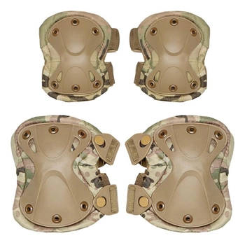 Комплект защиты AOKALI F001 Camouflage CP тактической наколенники, налокотники