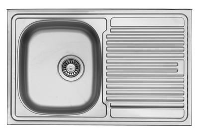 Кухонная мойка накладная UKINOX STL 800 500 GT 5C L декор