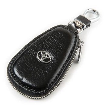 Автоключница ключница из натуральной кожи с карабином F633 To черный
