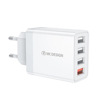 Мережевий зарядний пристрій WK WP-U125 QC3.0 18W EU 4USB білий