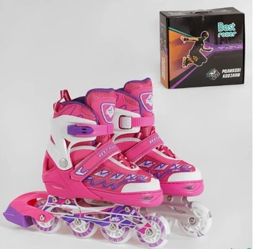 Детские роликовые коньки 33169-L Best Roller Розовые размер 38-42