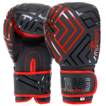 Рукавички для боксу та єдиноборств на липучці Maraton Heroe TRNG62 Black-Red 12 унцій