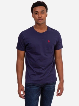 Футболка хлопковая длинная мужская U.S. Polo Assn 113904-0400A M Синяя