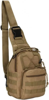 Тактическая сумка нагрудная, сумка через плечо с 1 лямкой Койот