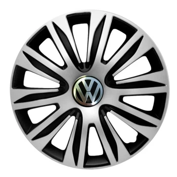 Автомобильные колпаки 4 Racing Nardo Silver-Black R13 4 шт. (с логотипом Volkswagen)