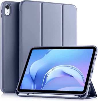 Силиконовый чехол обложка + Pencil Holder BBM1 для iPad 10 2022/2024 10,9"/iPad 11" 2025 (A16) Серо-фиолетовый