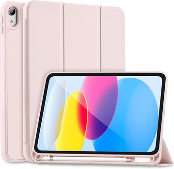 Силиконовый чехол обложка + Pencil Holder BBM1 для iPad 10 2022/2024 10,9"/iPad 11" 2025 (A16) Розовый